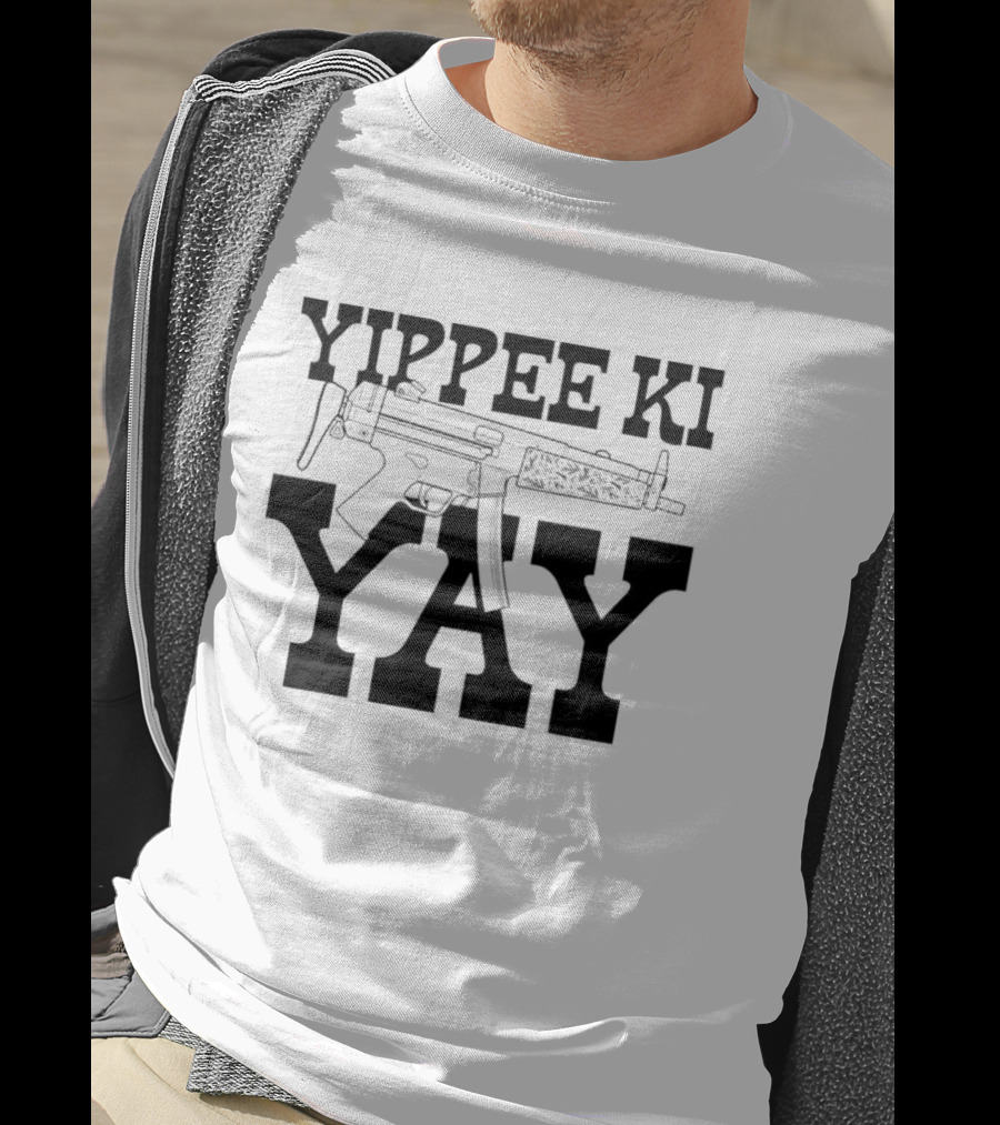 Yippee Ki Yay Retro Action Phrase With Gun T-Shirt