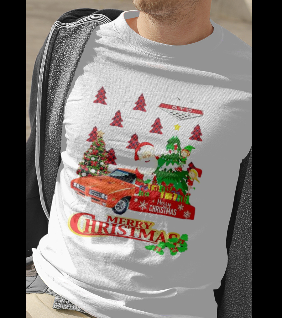 Pontiac GTO Santa Elfs Merry Christmas T-Shirt
