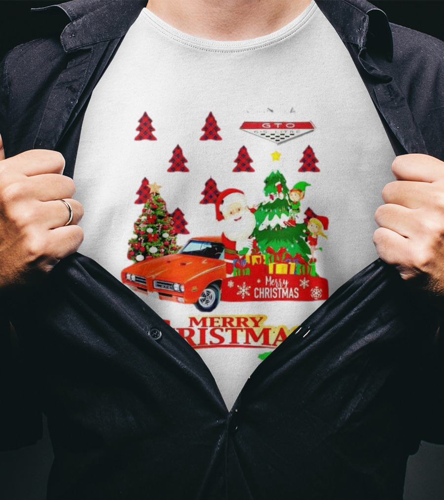 Pontiac GTO Santa Elfs Merry Christmas T-Shirt