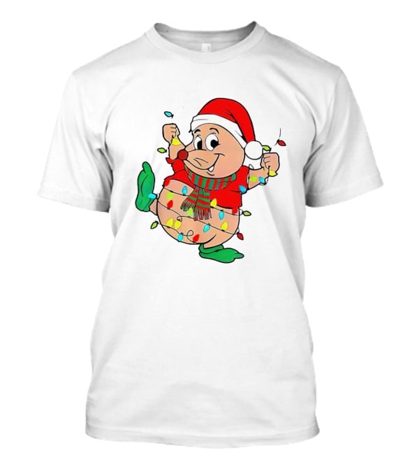 Santa Gus Wrapped In Christmas Lights T-Shirt