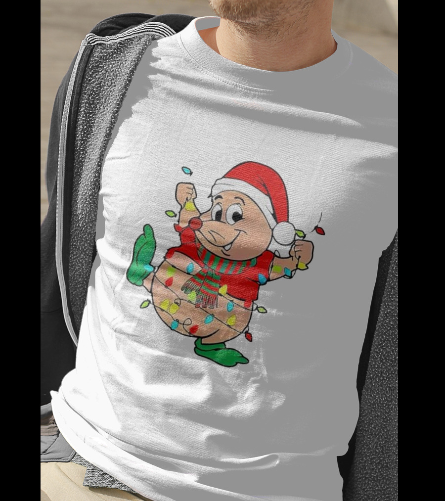 Santa Gus Wrapped In Christmas Lights T-Shirt
