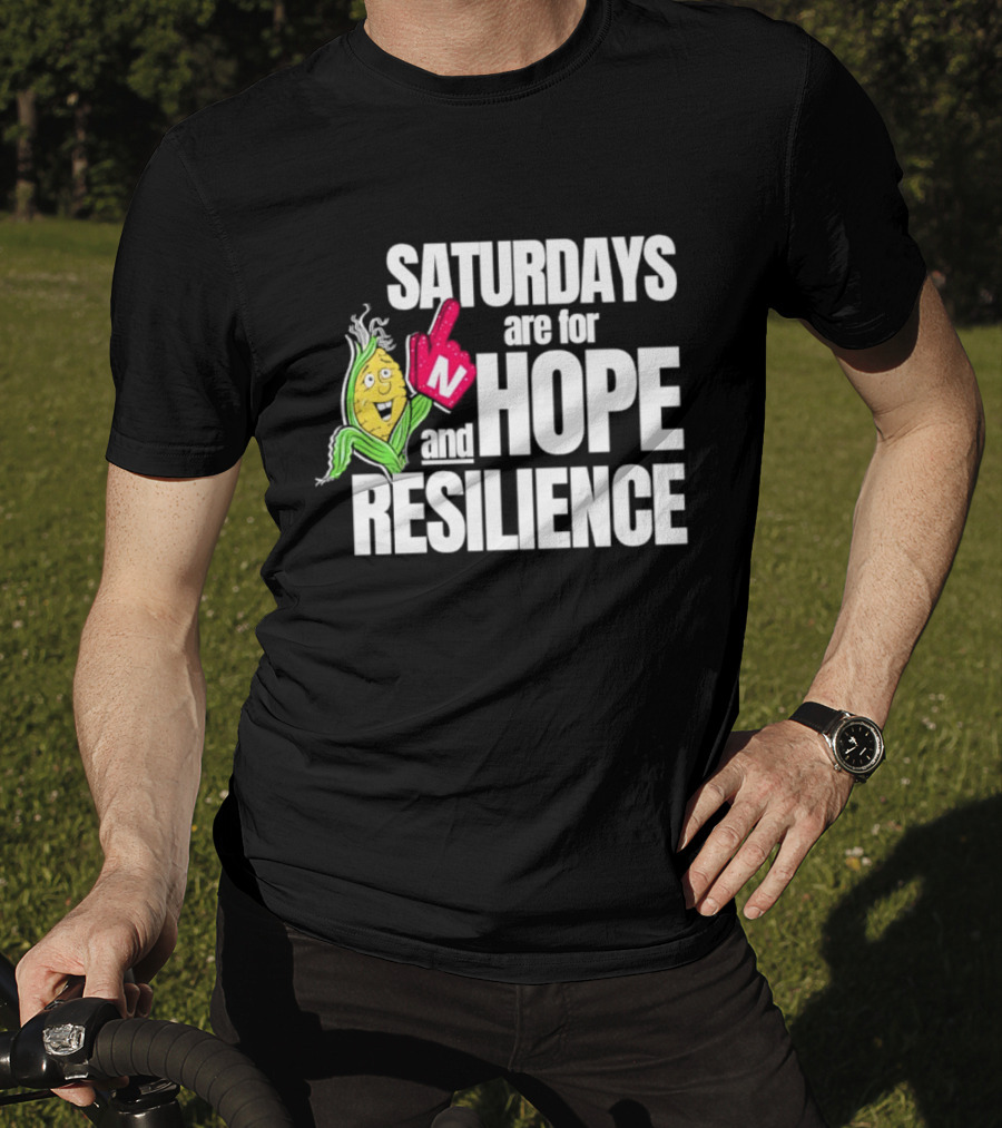 Saturdays Are For Hope And Resilience Corn Mascot And Foam Finger T-Shirt
