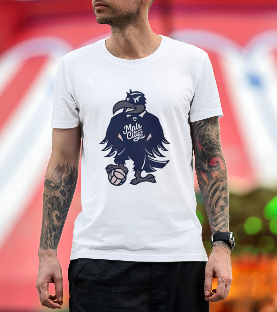 Mpls City Soccer Schmitty The Crow T-Shirt