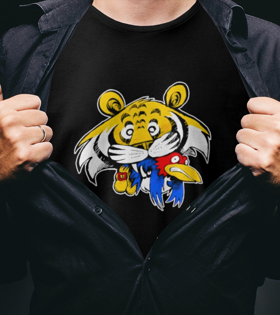 Scott Schmidt Tiger Snack Cartoon Tiger Eating Cereal Box T-Shirt