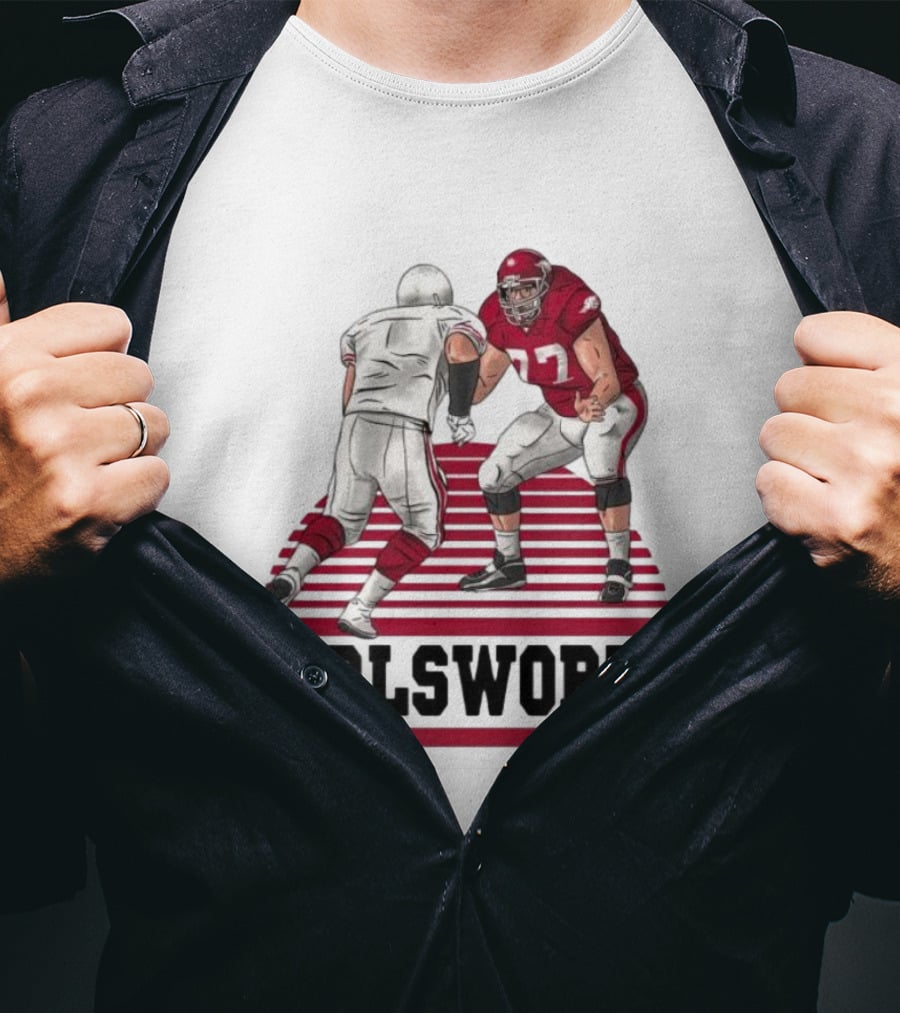 Burlsworth Number 77 Football Player In Action Against Opponent T-Shirt