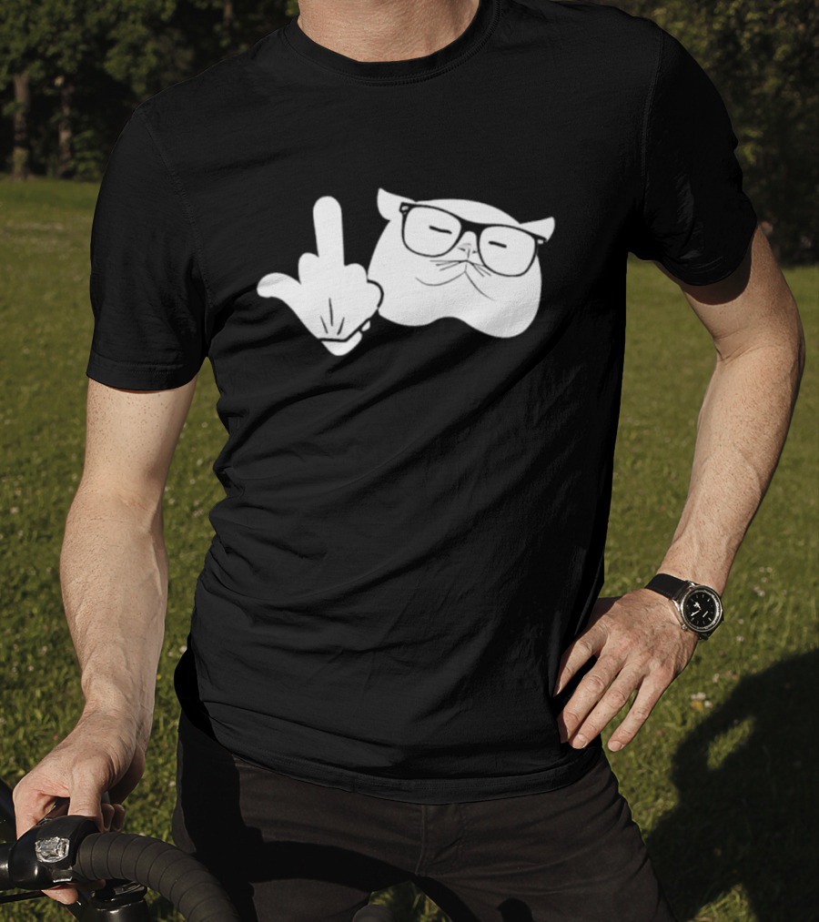 Catturd Birdturd Middle Finger Cat Glasses T-Shirt