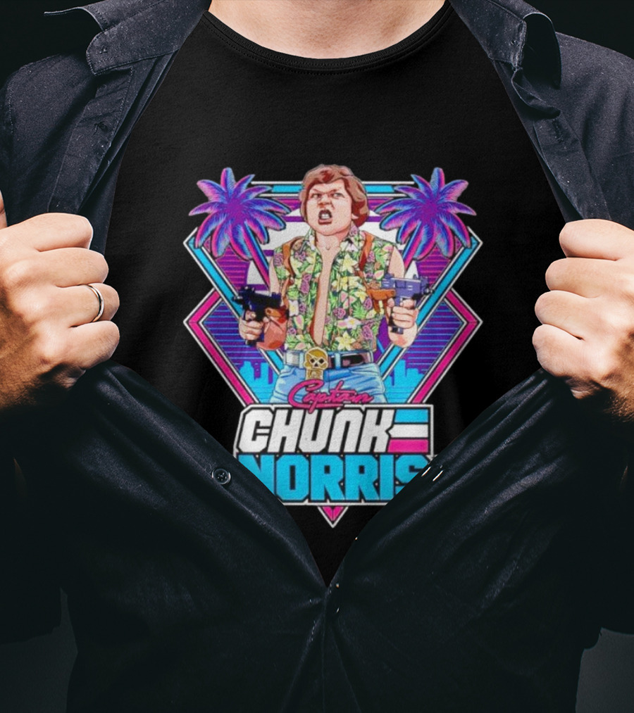Chunk Norris Captain Miami Retro Adventure 80s T-Shirt