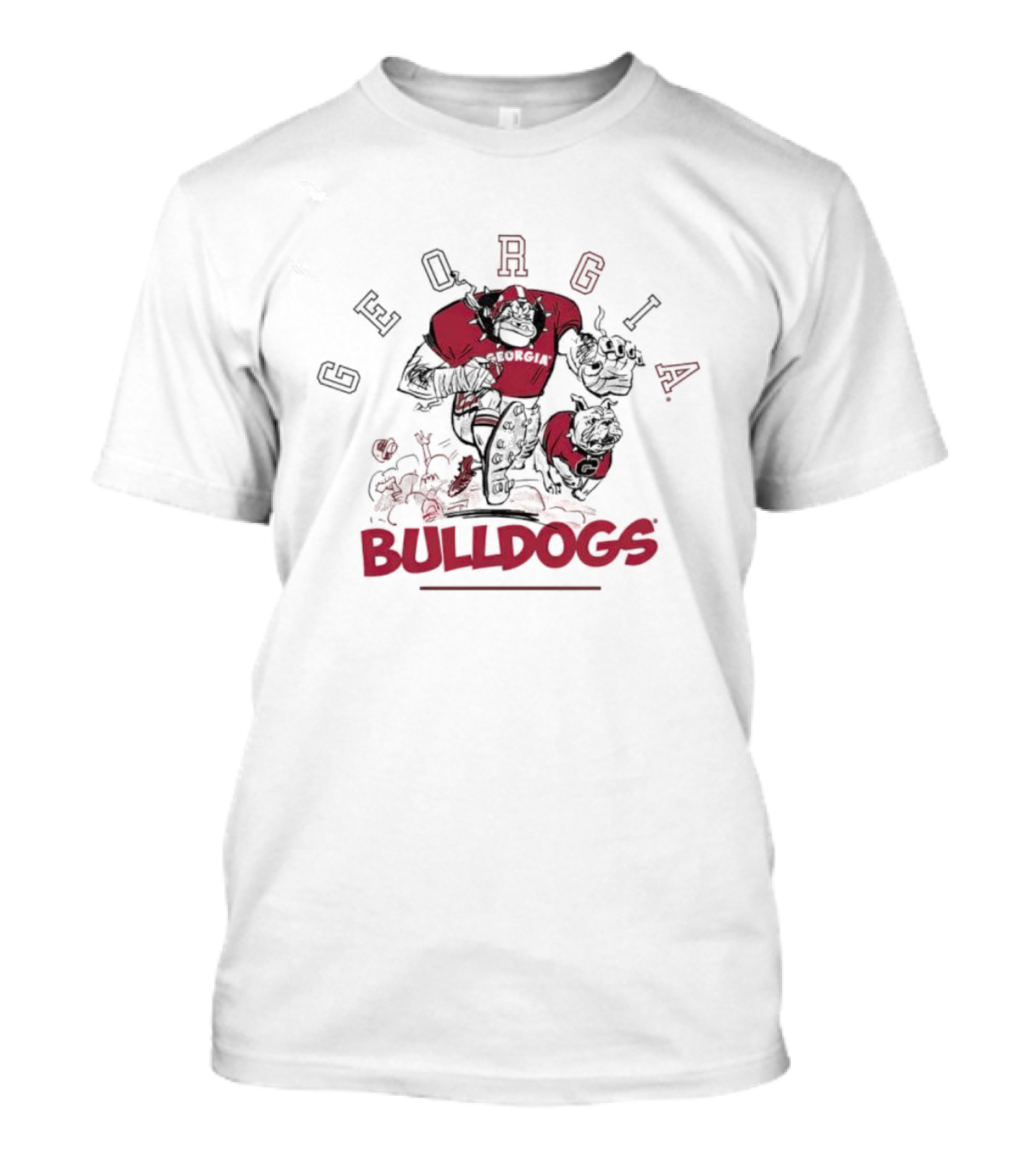 Georgia Bulldogs Dawgwild Football Mascot Rugged Power T-Shirt