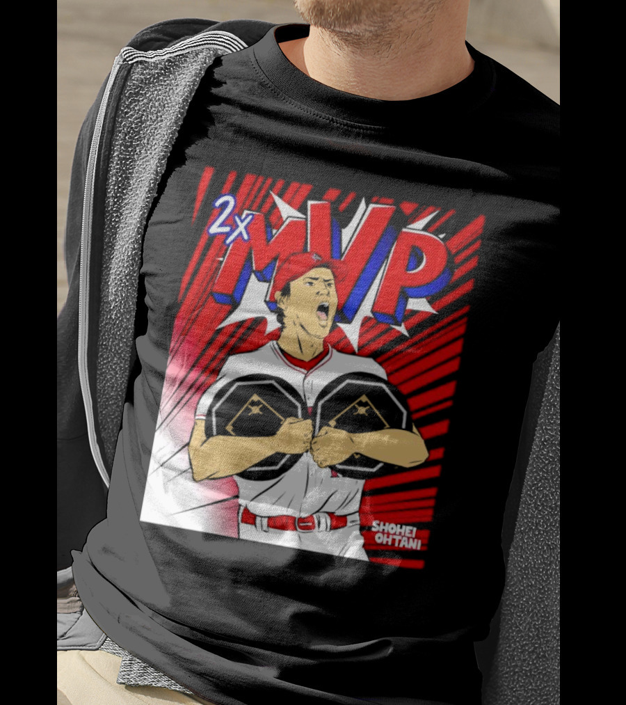 Los Angeles Angels Shohei Ohtani 2x MVP Comic T-Shirt