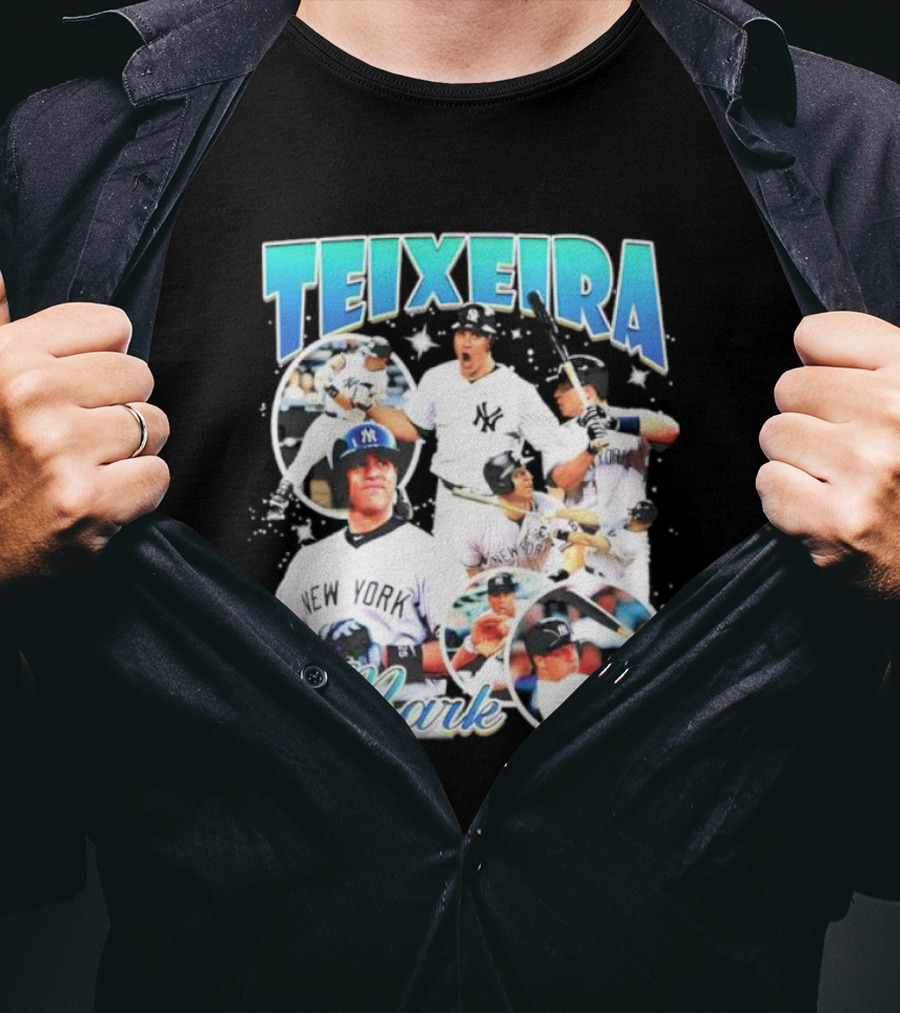 Teixeira Mark New York Yankees Baseball Vintage Bootleg T-Shirt