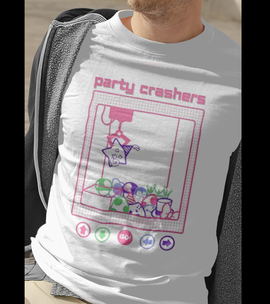 Party Crashers Crane Game Retro Neon T-Shirt
