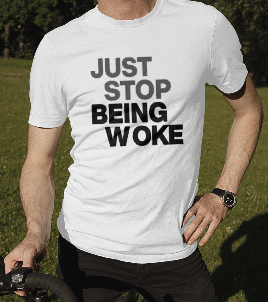 Paula London Just Stop Being Woke Black Lettered Message T-Shirt