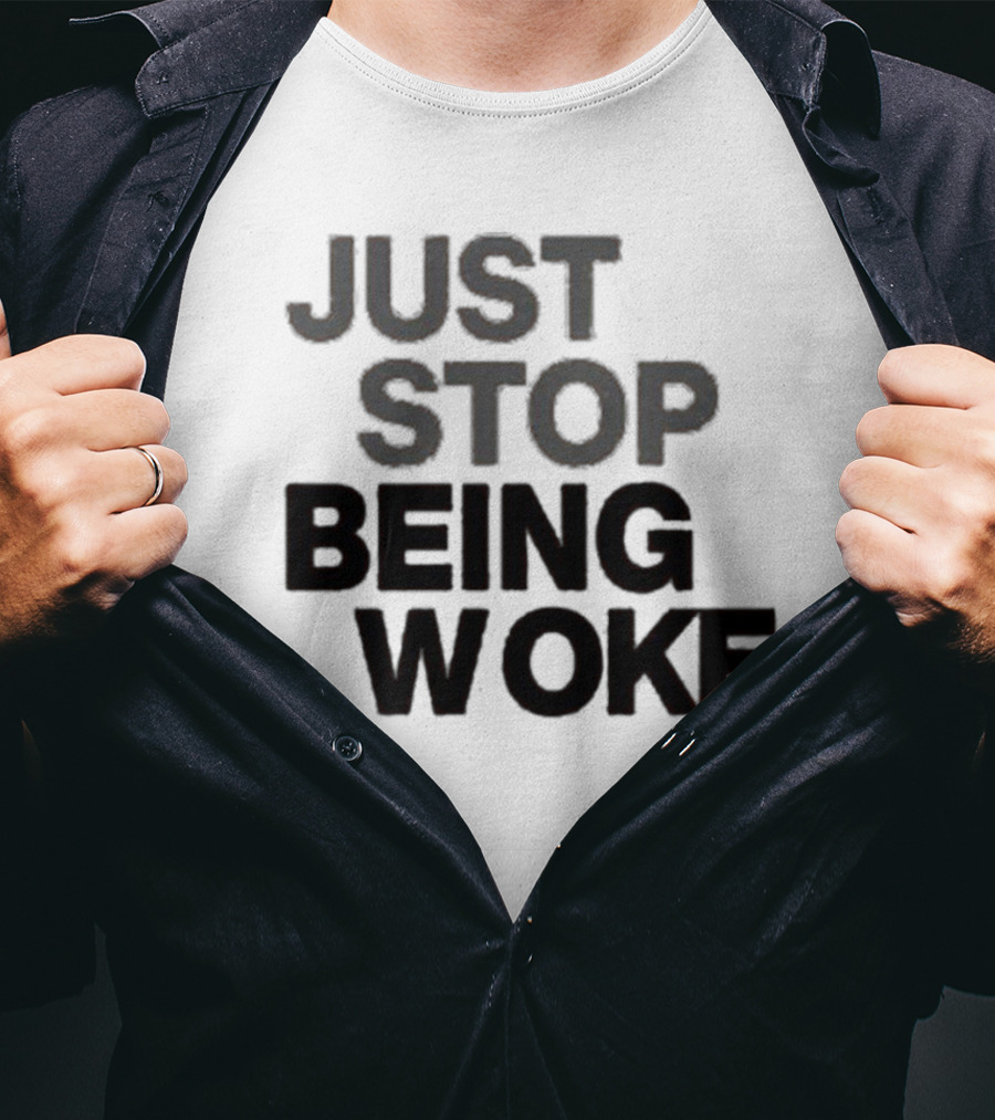 Paula London Just Stop Being Woke Black Lettered Message T-Shirt