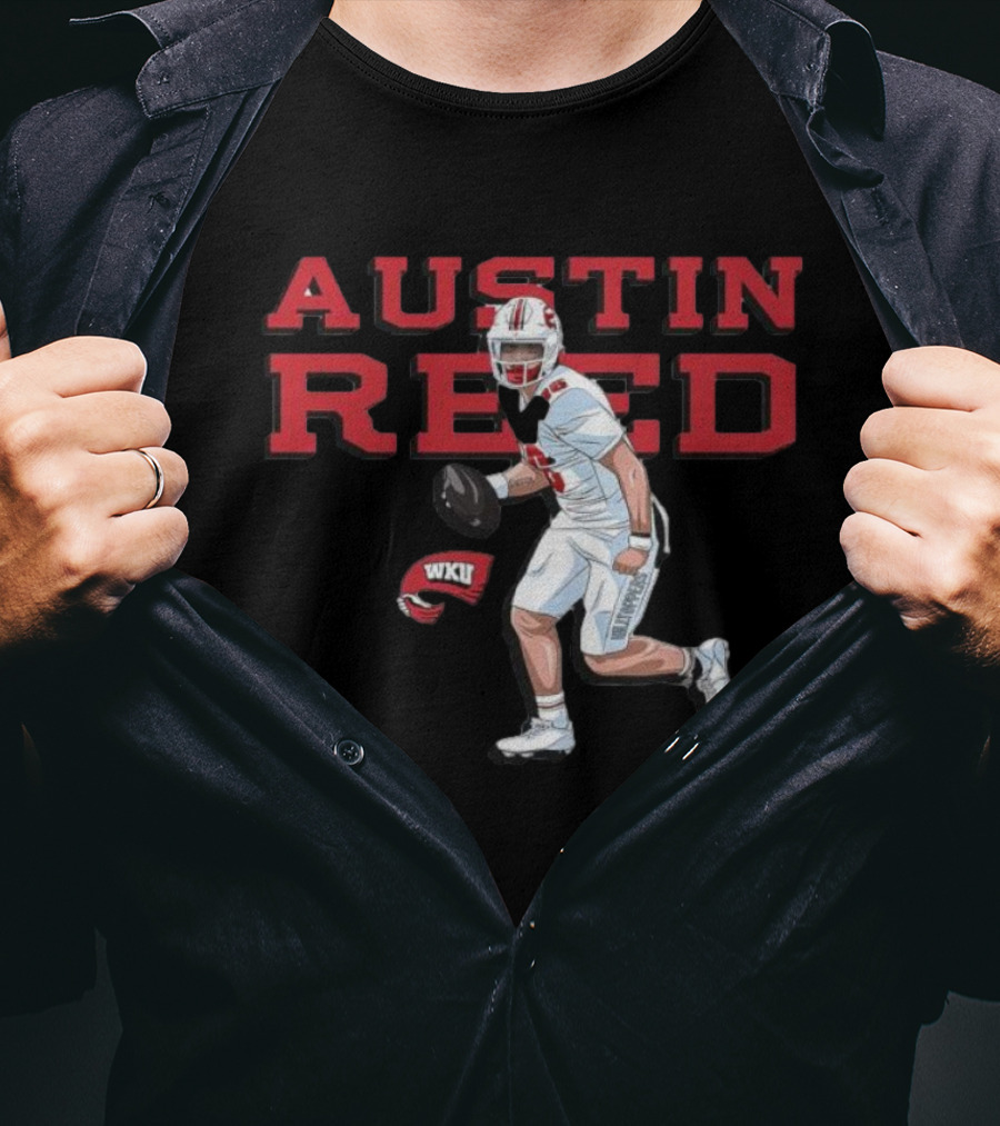 Austin Reed WKU Football Player Graphic With Helmet T-Shirt