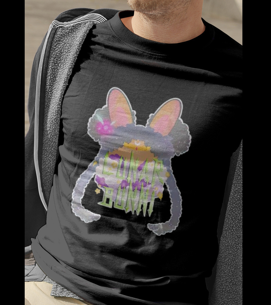 Bunnii Gang Lunar Bunnii Cosmic Ears Vibrant Text Elements T-Shirt