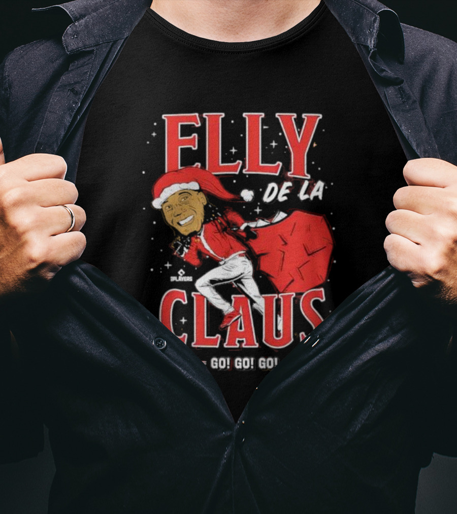 Elly De La Claus Go Go Go Christmas Santa Players T-Shirt