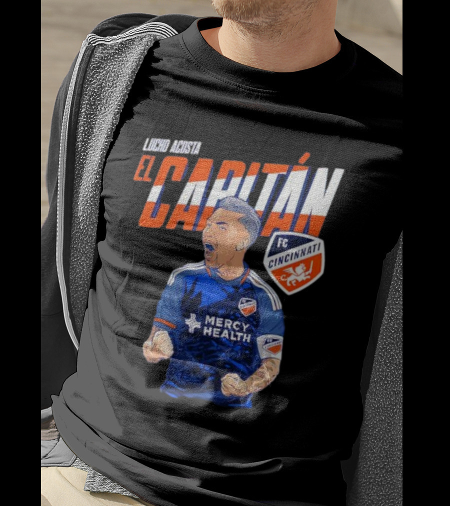 FC Cincinnati Lucho Acosta El Capitan Mercy Health Soccer Captain T-Shirt