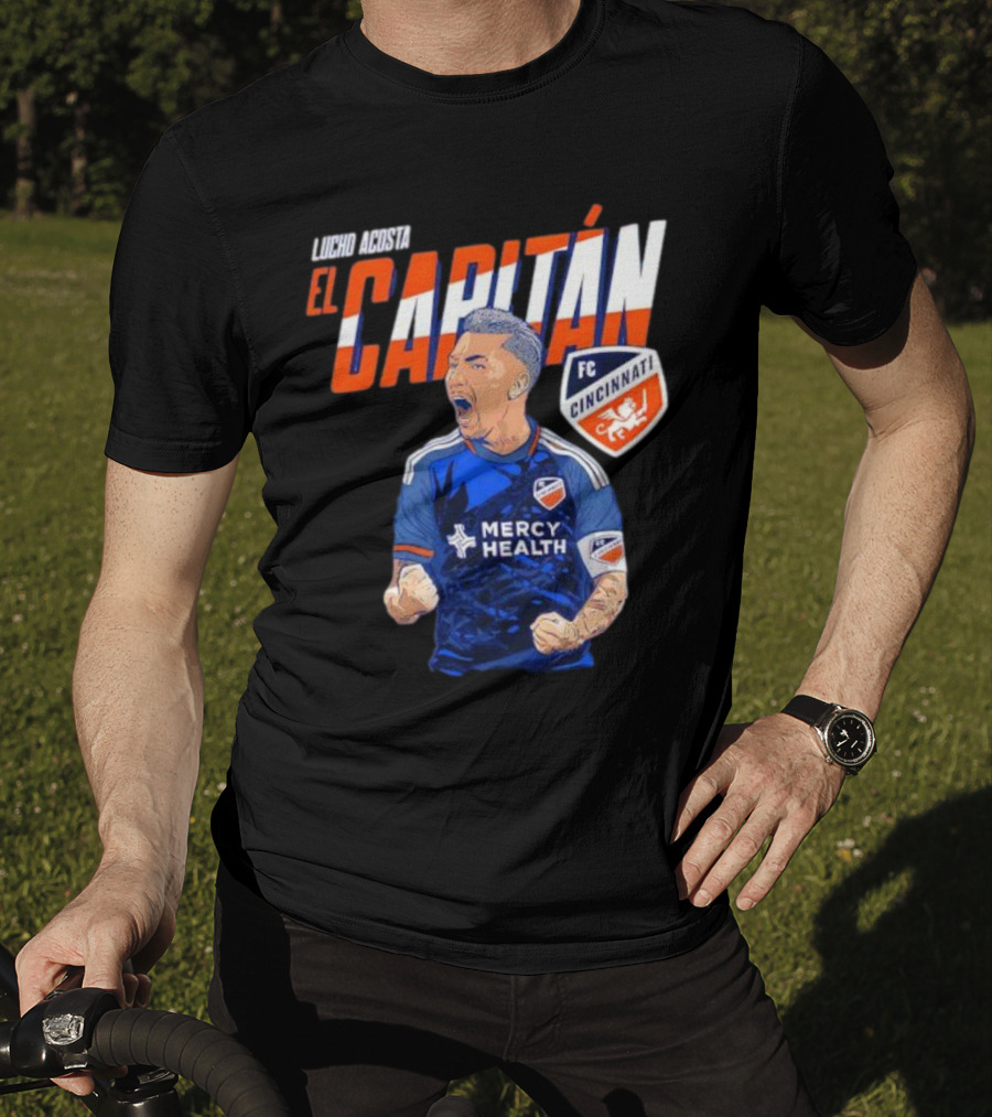FC Cincinnati Lucho Acosta El Capitan Mercy Health Soccer Captain T-Shirt