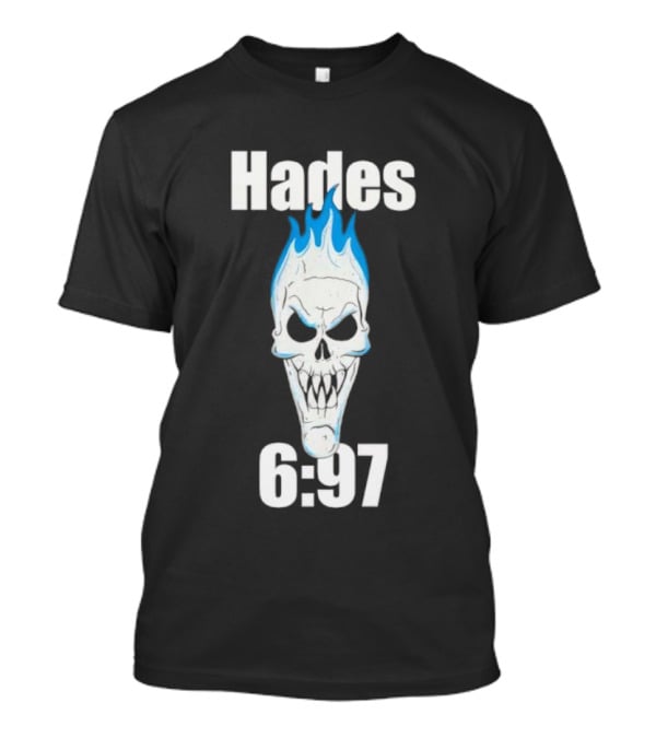 Hades 6:97 Blue Flame Skull Stone Cold T-Shirt