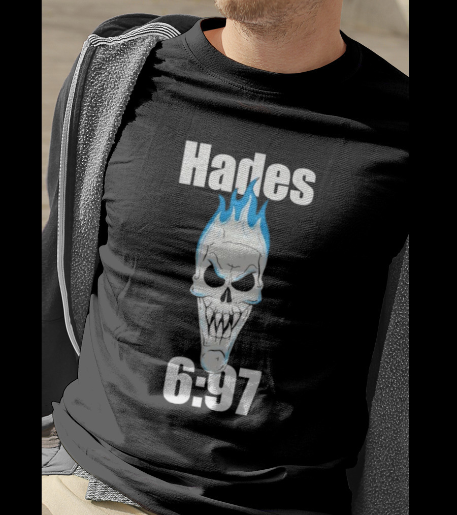 Hades 6:97 Blue Flame Skull Stone Cold T-Shirt