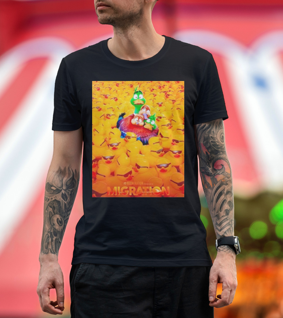 Illumination Presents Migration Ducks in Sunglasses Scene T-Shirt