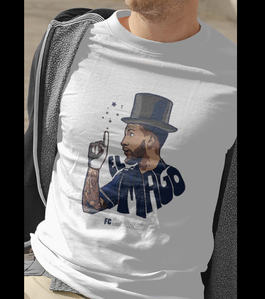 FC Cincinnati Luciano Acosta El Mago Magic Top Hat Tattoos T-Shirt