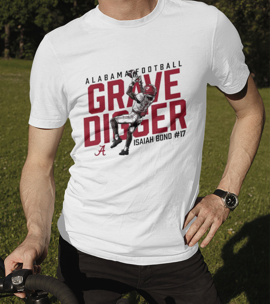 Alabama Football Grave Digger Isaiah Bond #17 T-Shirt