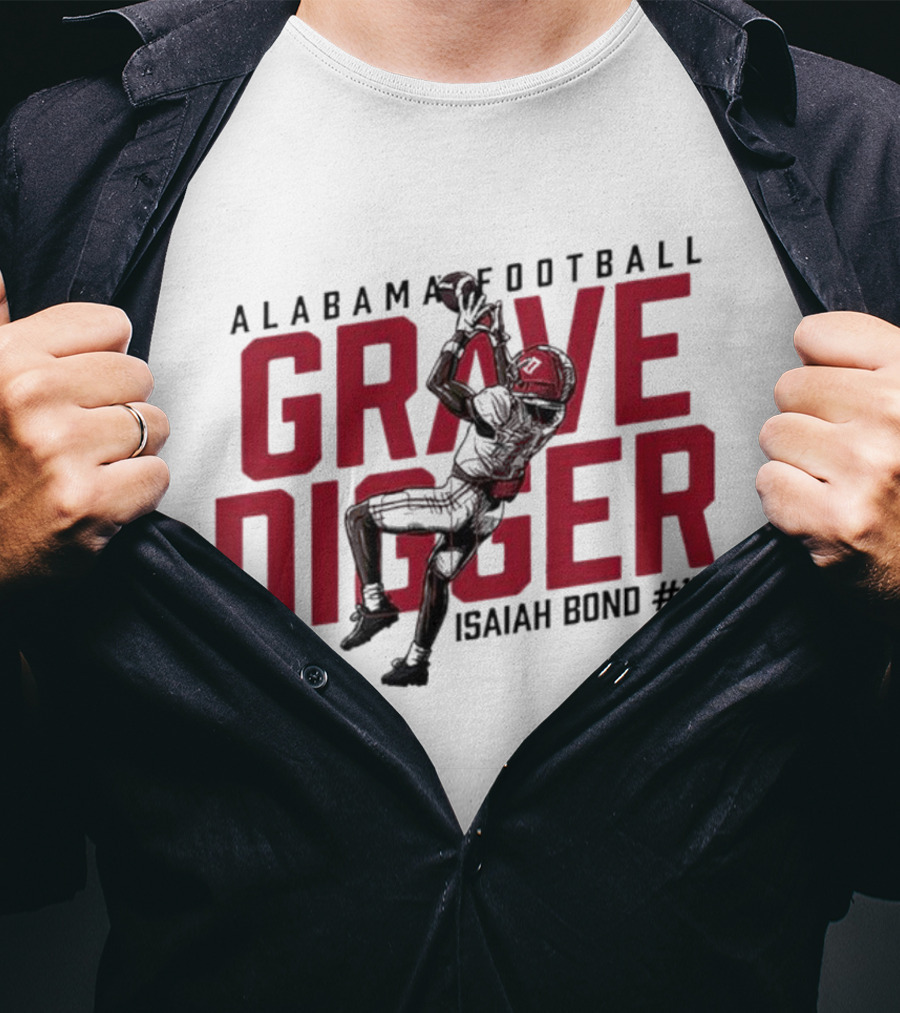 Alabama Football Grave Digger Isaiah Bond #17 T-Shirt