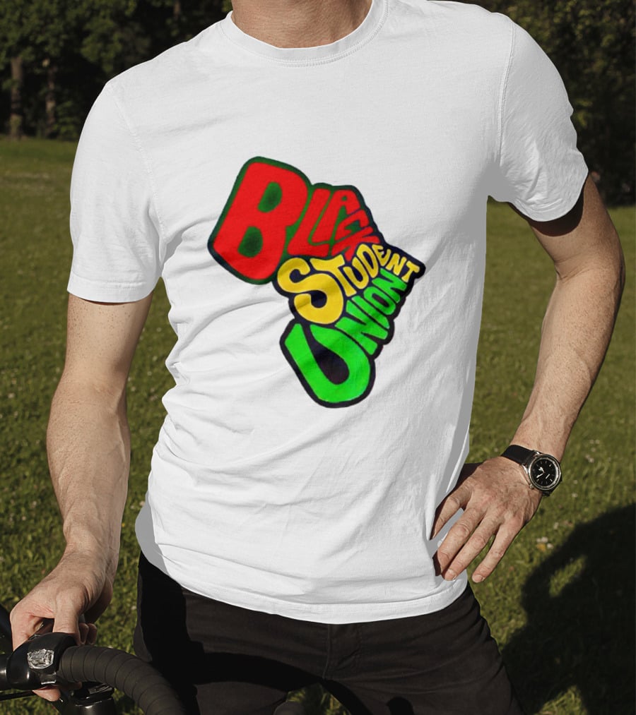 Black Student Union Red Yellow Green Text T-Shirt
