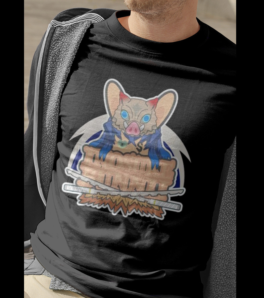 Bunnii Gang Inosuke Bunnii Masked Figure With Dual Swords T-Shirt