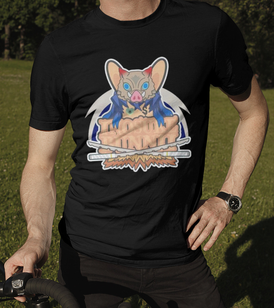 Bunnii Gang Inosuke Bunnii Masked Figure With Dual Swords T-Shirt