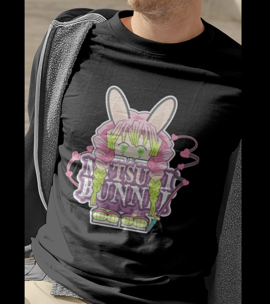 Bunnii Gang Mitsuri Bunnii Cute Pastel Character With Bunny Ears And Heart Details T-Shirt