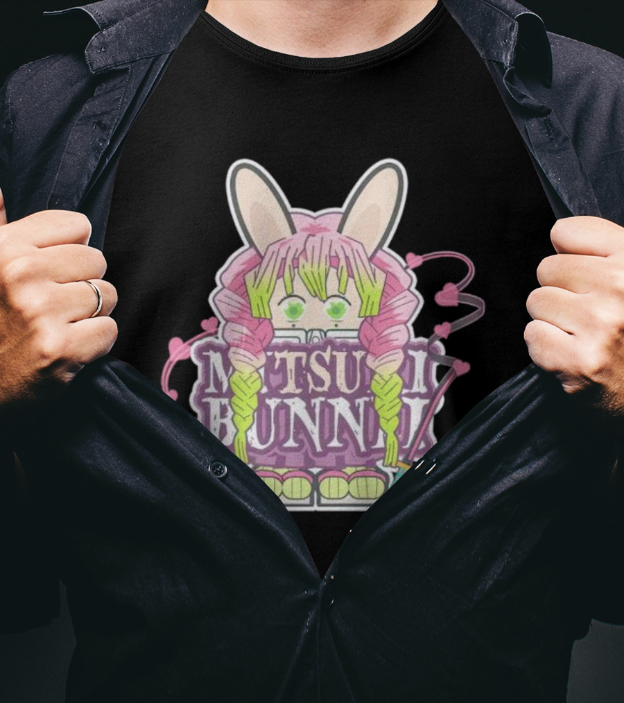 Bunnii Gang Mitsuri Bunnii Cute Pastel Character With Bunny Ears And Heart Details T-Shirt