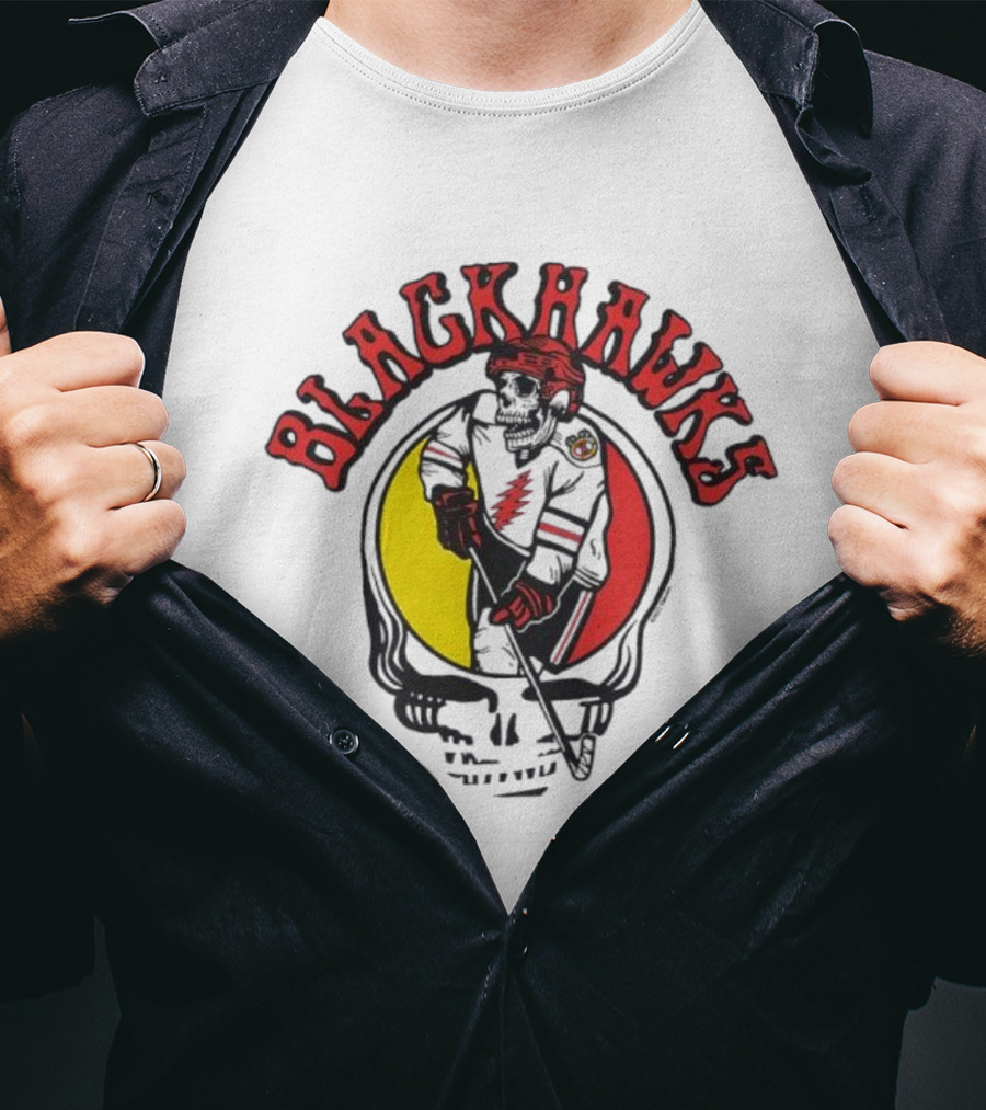 Blackhawks Grateful Dead Hockey Fusion T-Shirt