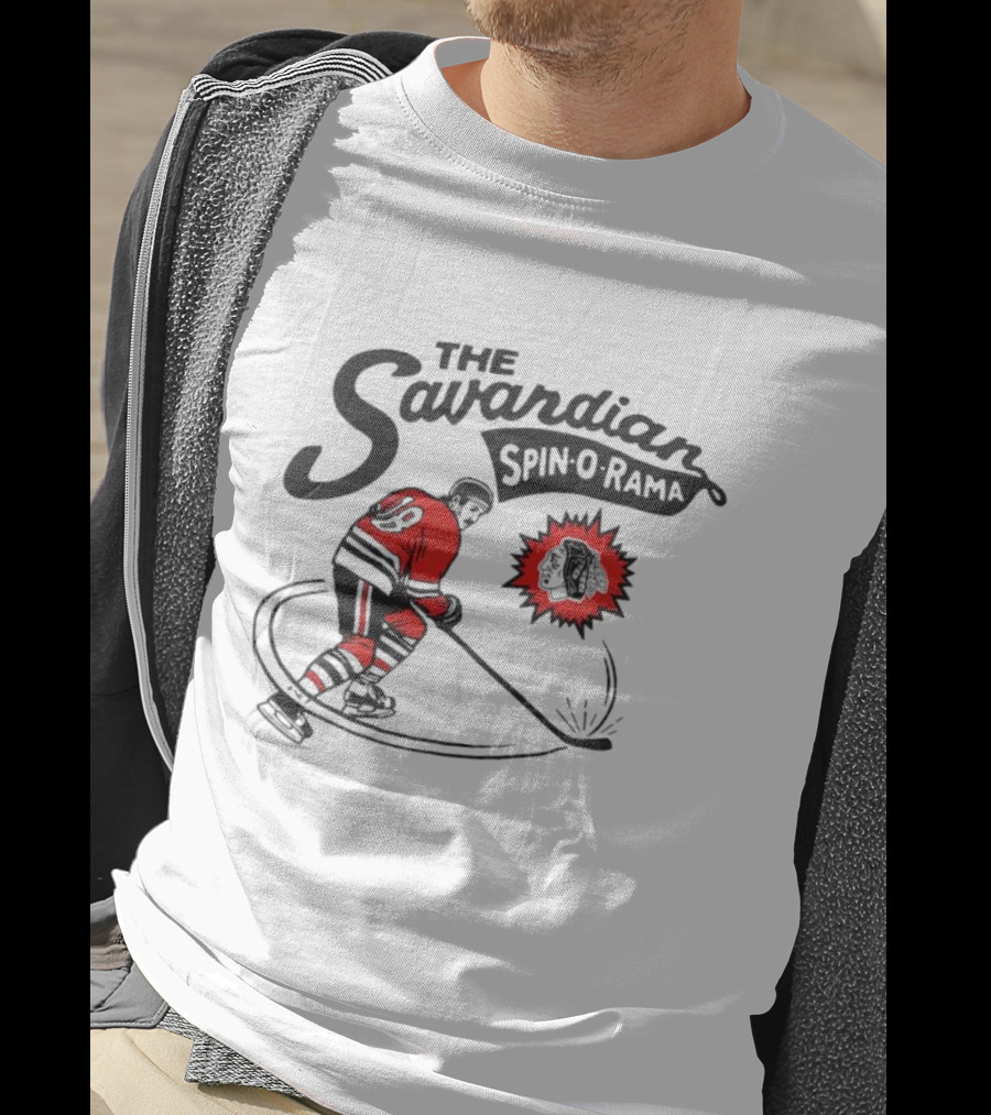 Chicago Blackhawks Savardian Spin-O-Rama Hockey Player Iconic Move T-Shirt