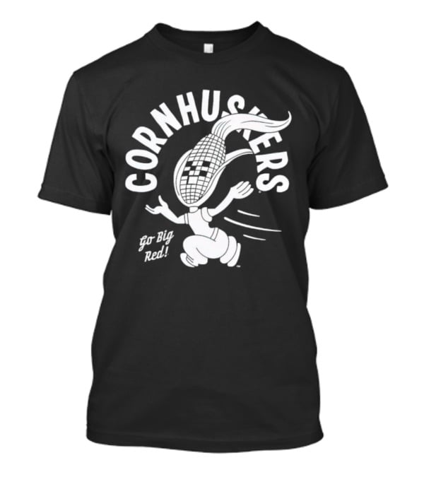 Cornhuskers Go Big Red Retro Mascot Character T-Shirt