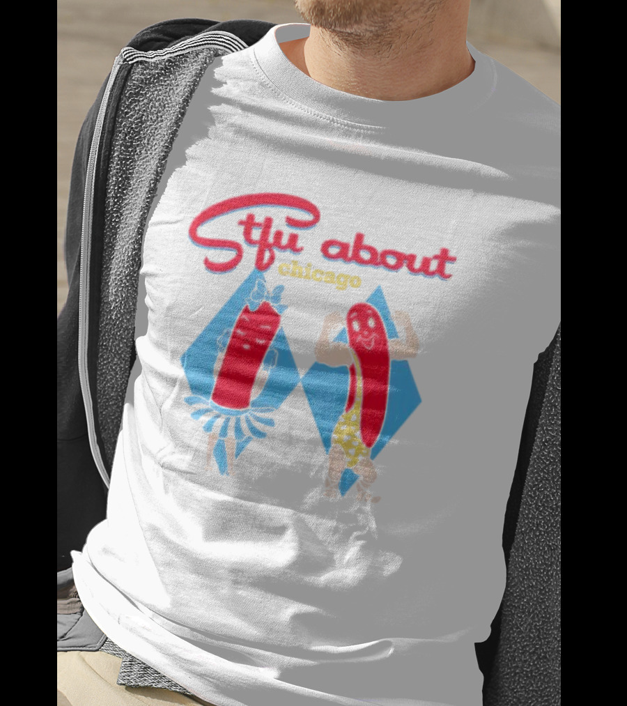 Stfu About Chicago Cartoon Hot Dogs In T-Shirt