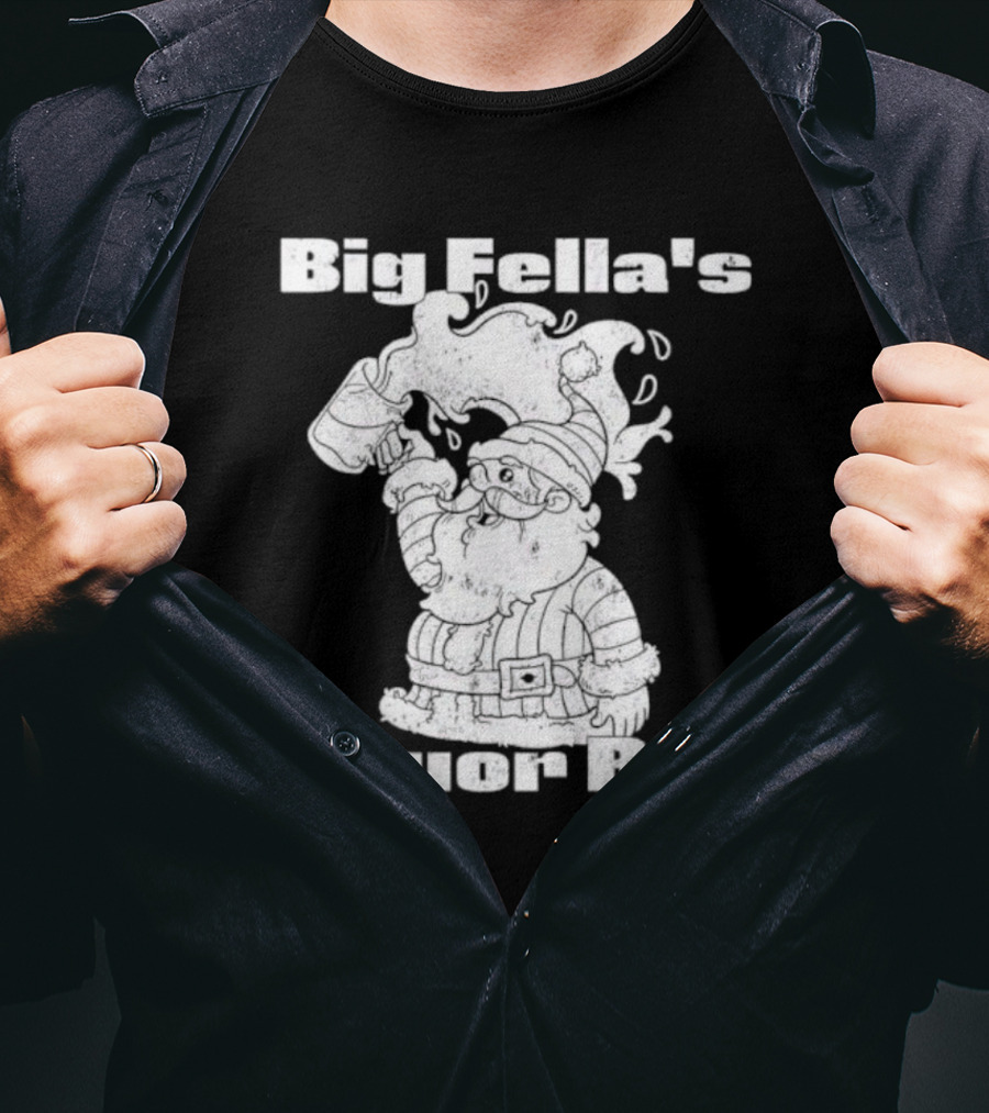 Big Fella's Liquor Bar Holiday Santa Festivity T-Shirt