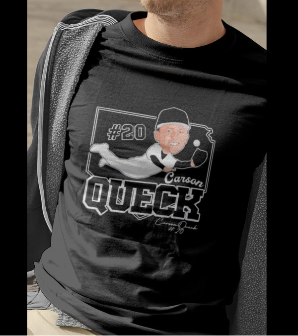 Carson Queck #20 Baseball Player Caricature T-Shirt