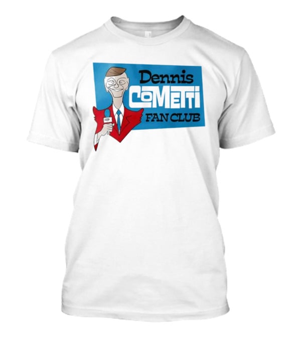 Dennis Cometti Fan Club Cartoon Broadcaster With Microphone T-Shirt