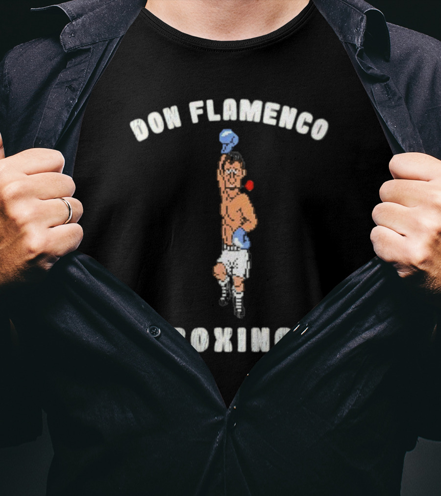 Don Flamenco Boxing Retro Video Game Character Victory Pose T-Shirt