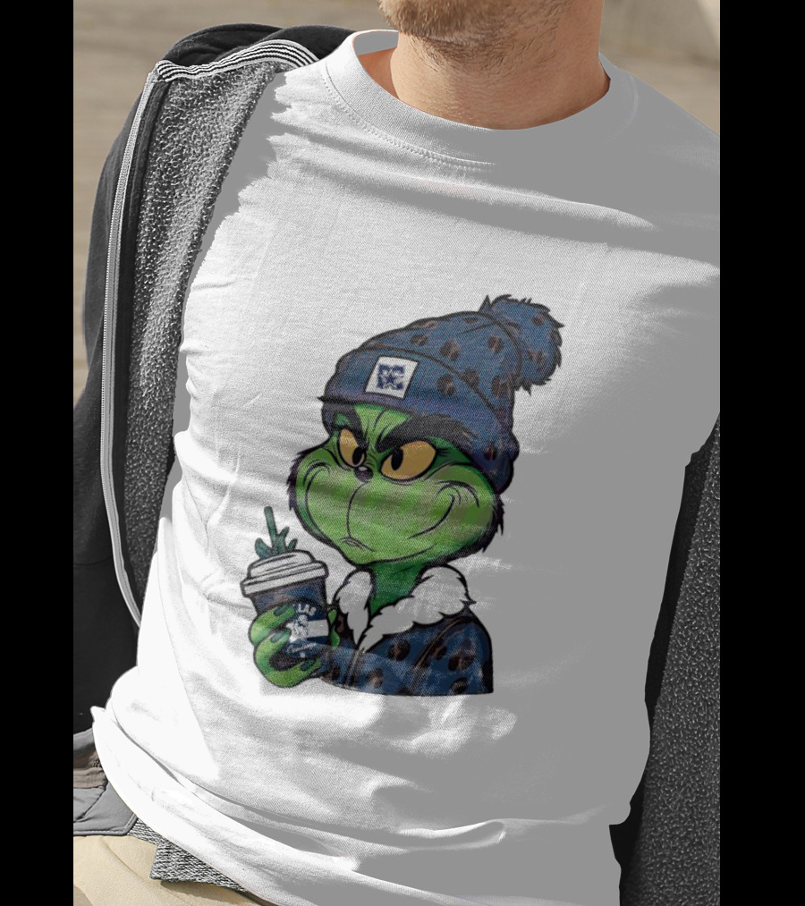 Grinch Boujee Dallas Leopard Print Winter Beanie Coffee Cup Sports T-Shirt