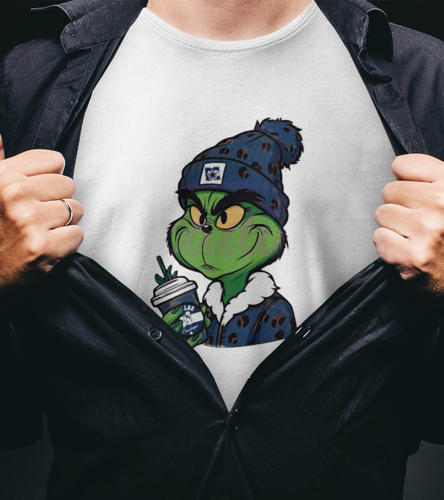 Grinch Boujee Dallas Leopard Print Winter Beanie Coffee Cup Sports T-Shirt