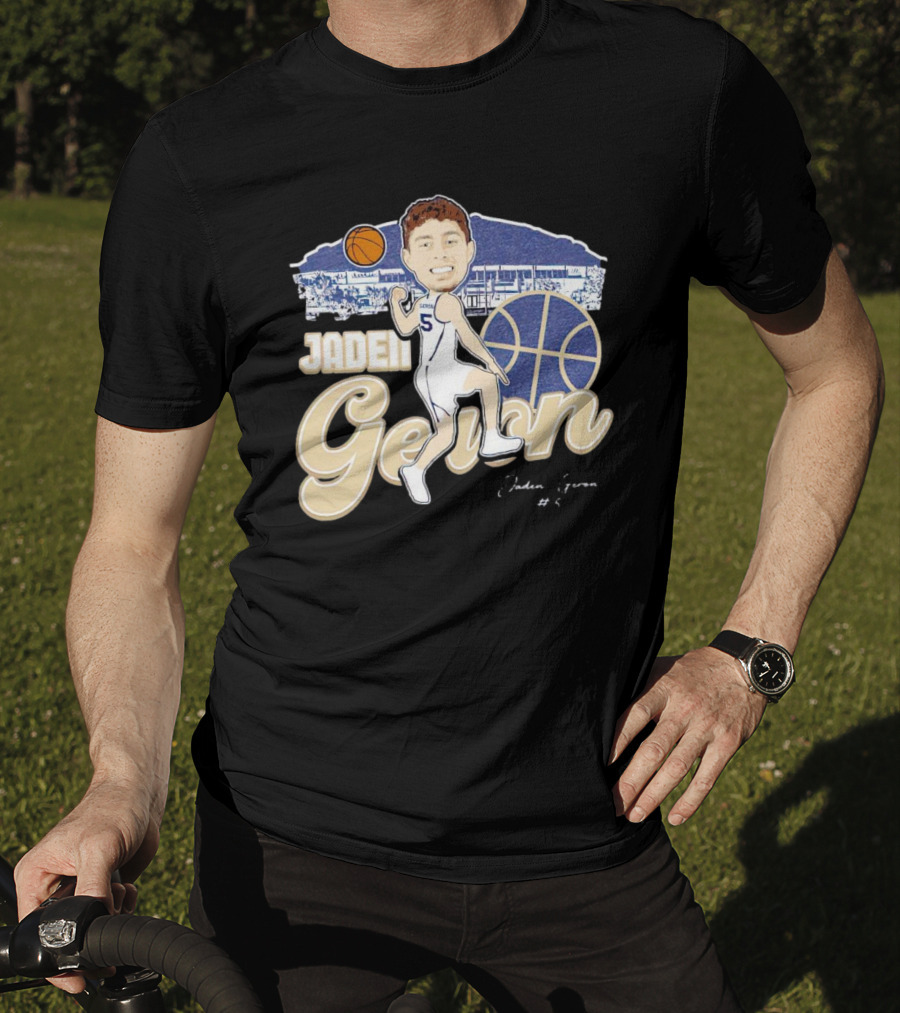 Jaden Geron Montana State Bobcats Basketball Caricature Stadium Scene With Signature T-Shirt
