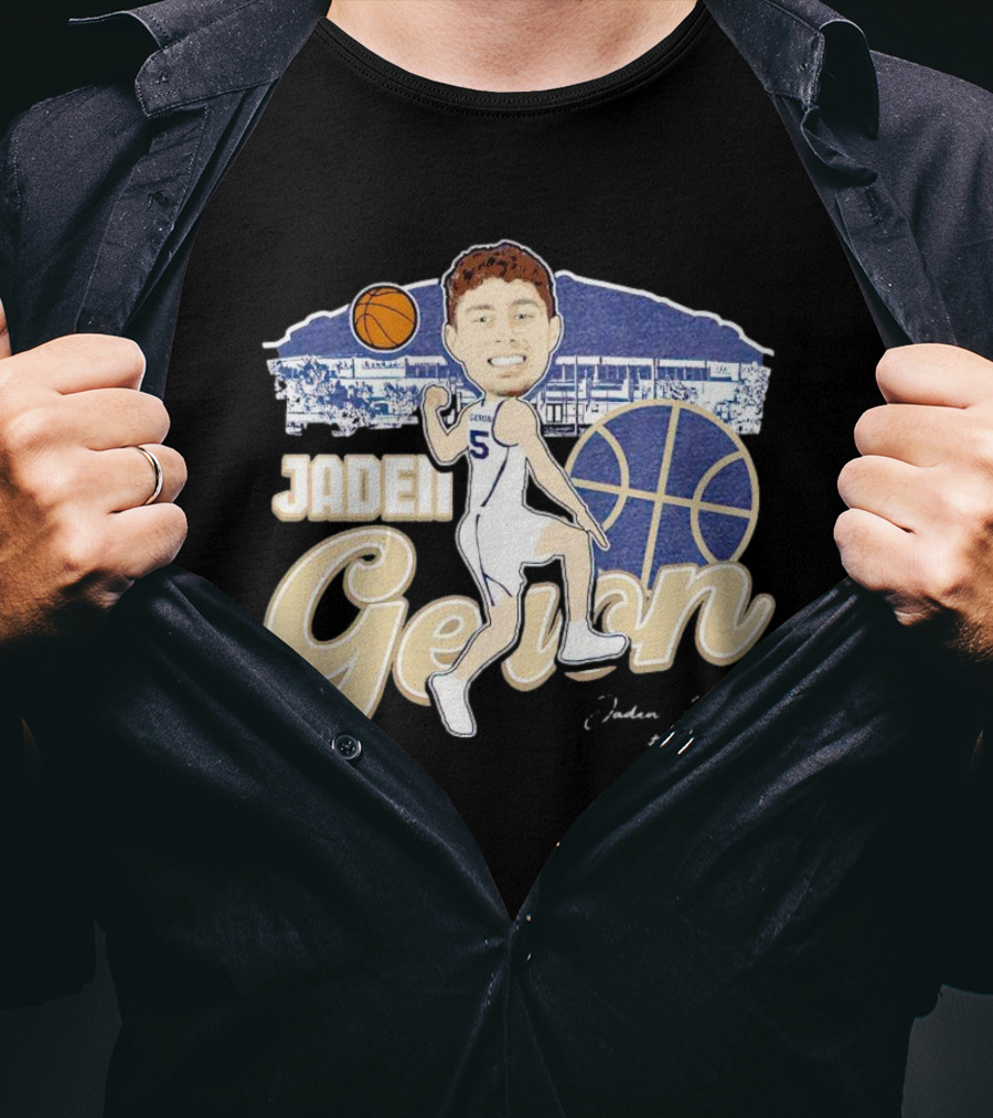 Jaden Geron Montana State Bobcats Basketball Caricature Stadium Scene With Signature T-Shirt