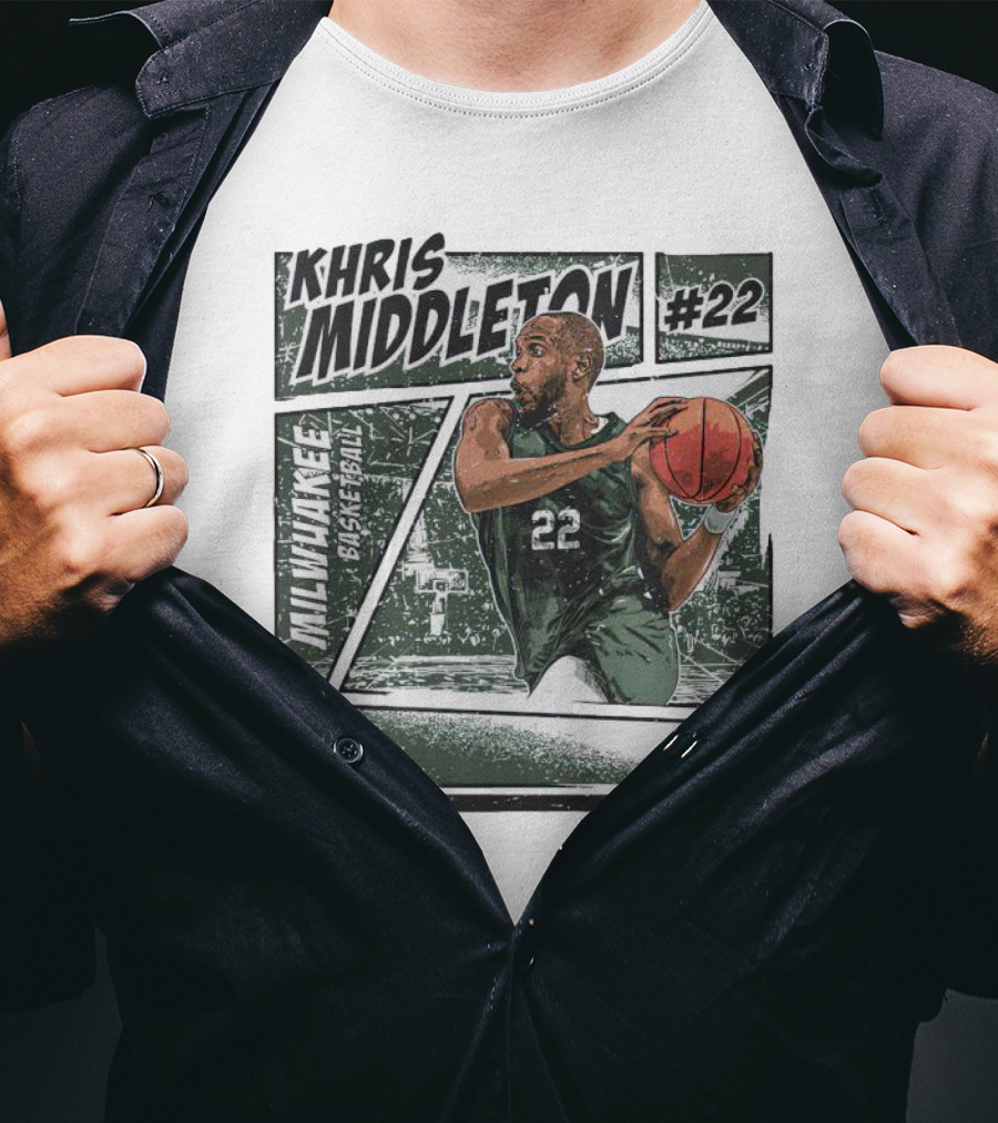 KHRIS MIDDLETON MILWAUKEE BASKETBALL #22 NBPA T-Shirt