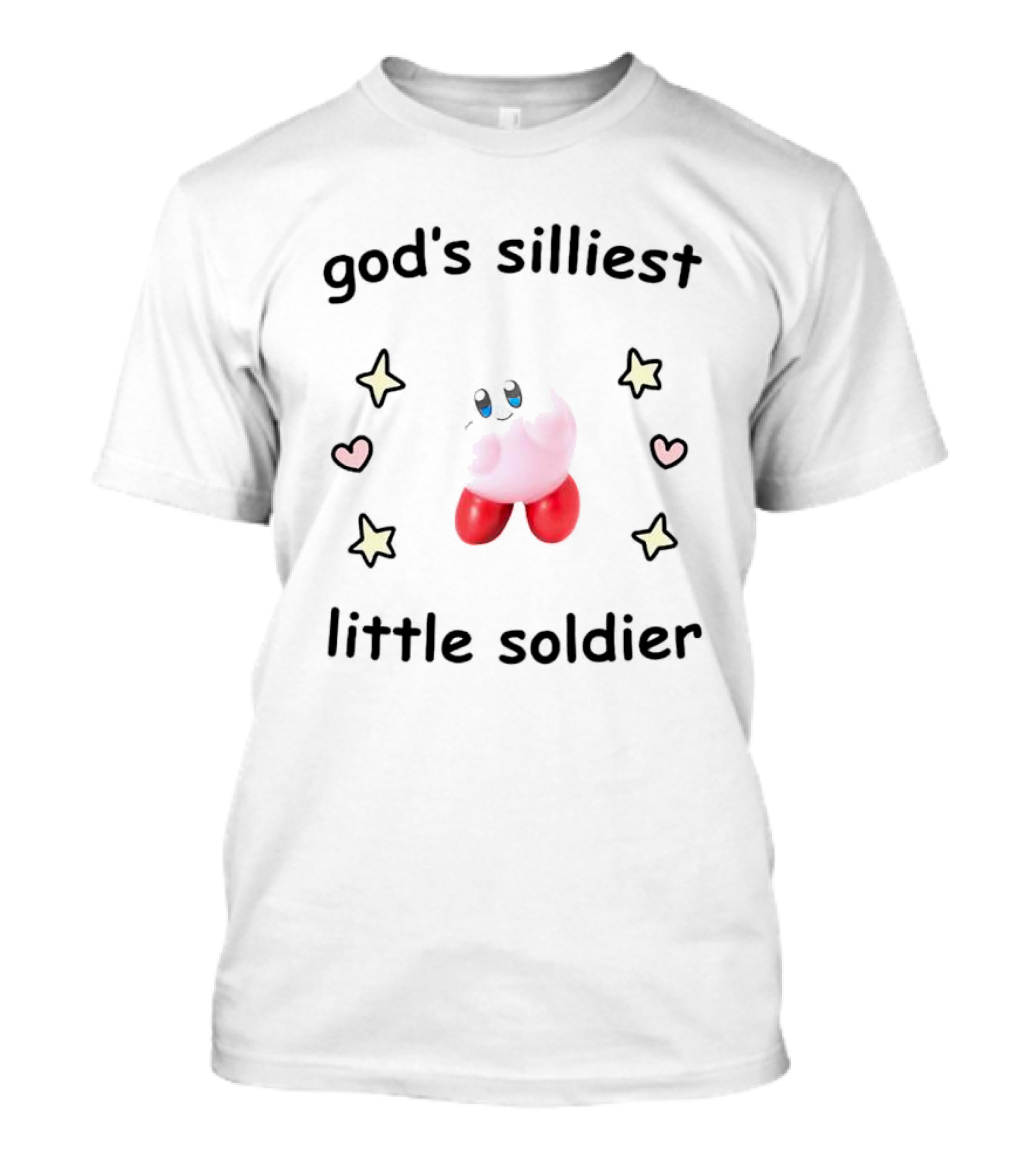 God's Silliest Little Soldier Kirby Stars And Hearts T-Shirt