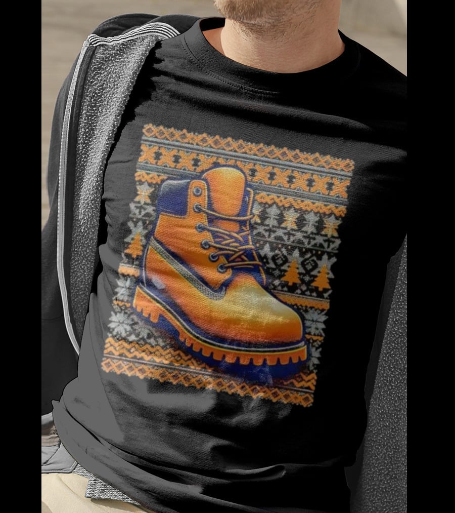 New York Knicks Timbmas Timberland Boot Ugly Christmas T-Shirt