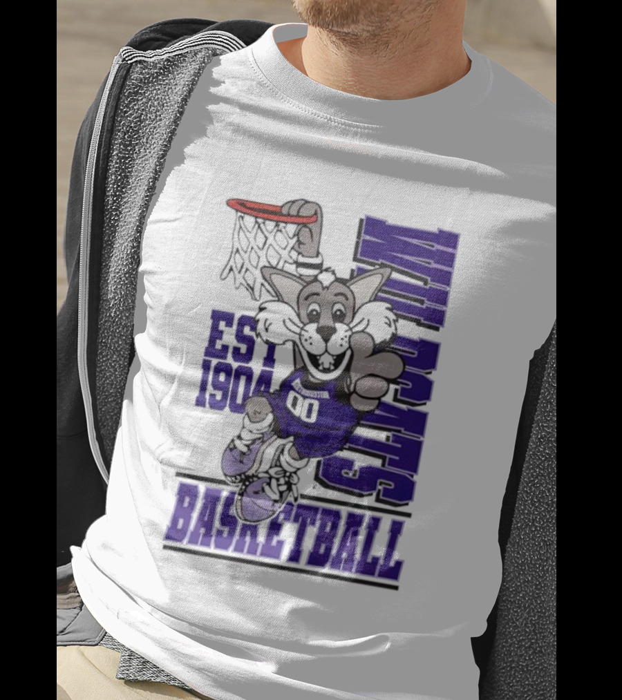 Northwestern Wildcats Basketball Willie Dunk Est 1904 T-Shirt
