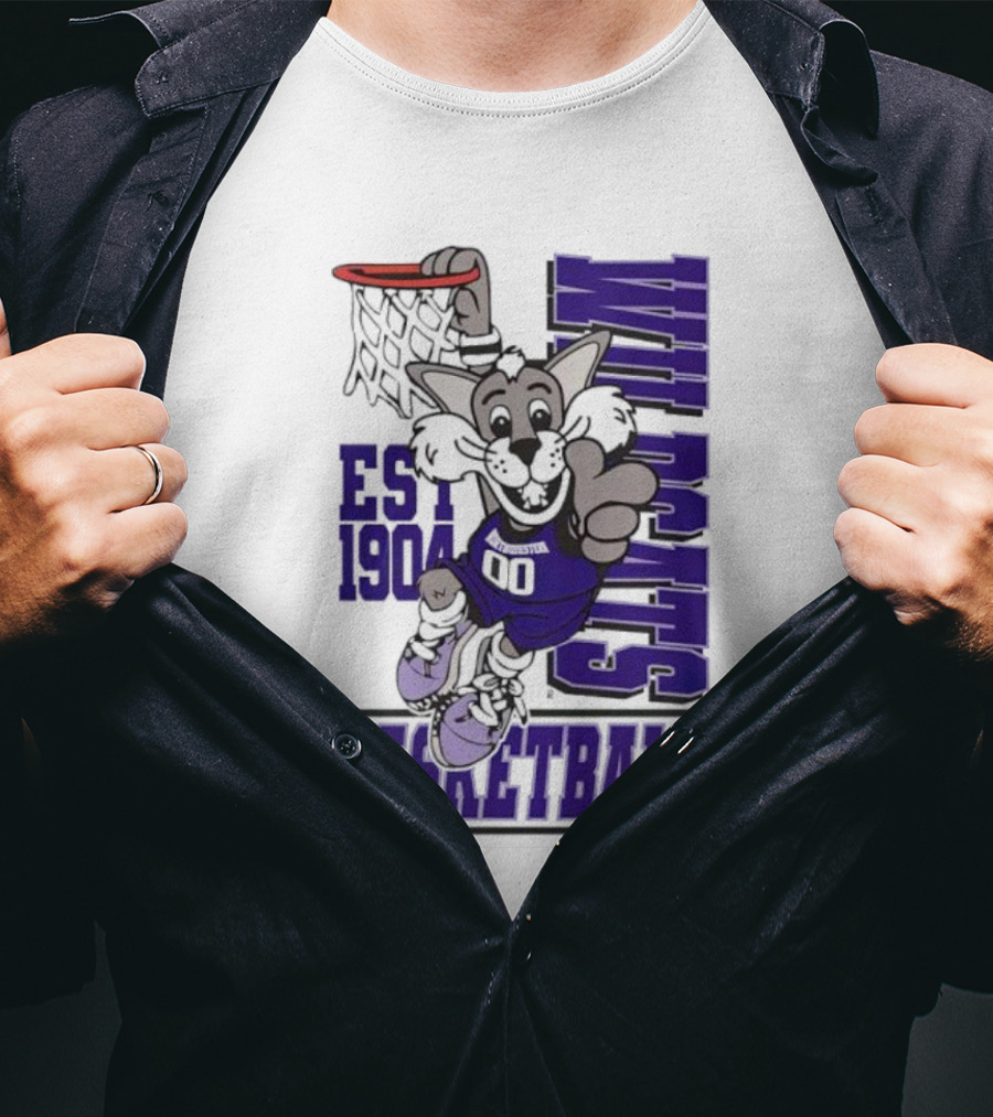 Northwestern Wildcats Basketball Willie Dunk Est 1904 T-Shirt